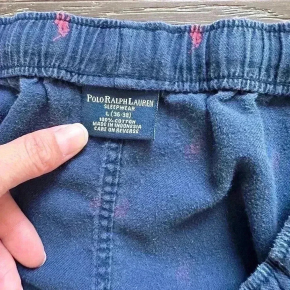 Polo Ralph Lauren Mens All Over Pony Pants Sz L 36-38 Lounge Pajama Sleepwear - Picture 3 of 4